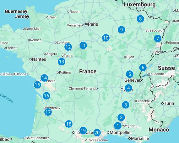 carte de France en 20 étapes