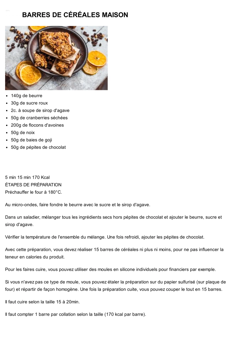 Barres de céréales