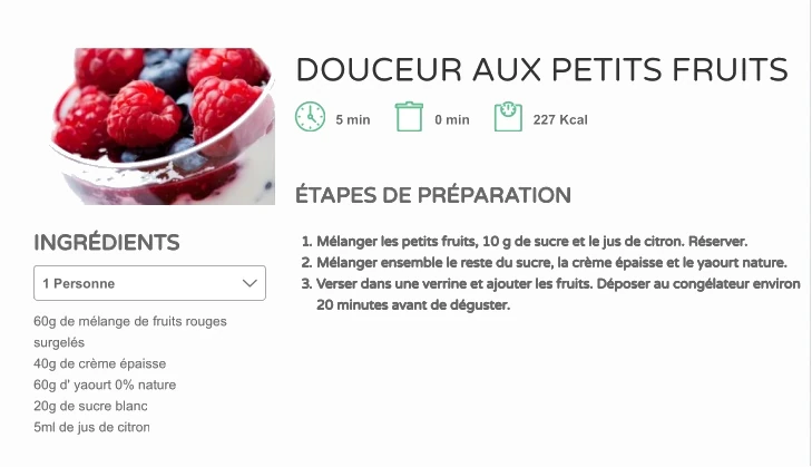 Douceur aux fruits rouges