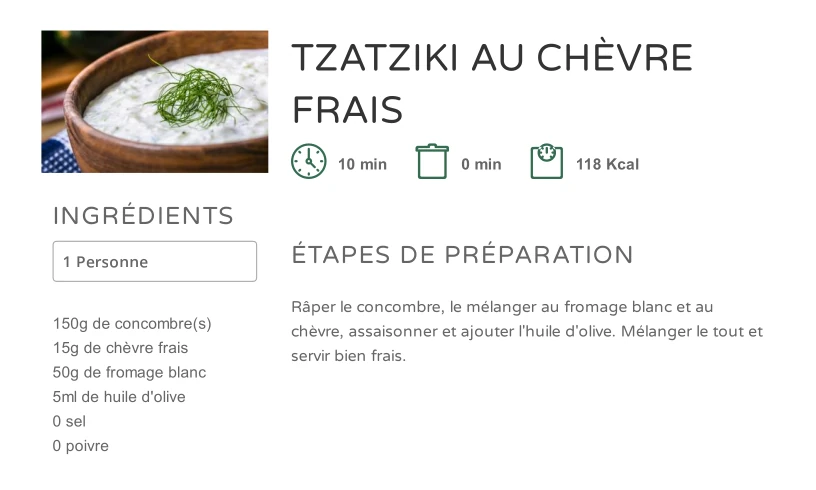 TZATZIKI AU CHÈVRE FRAIS