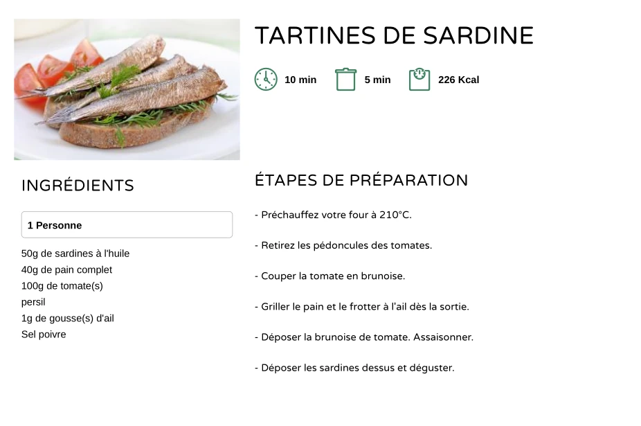 TARTINES DE SARDINE