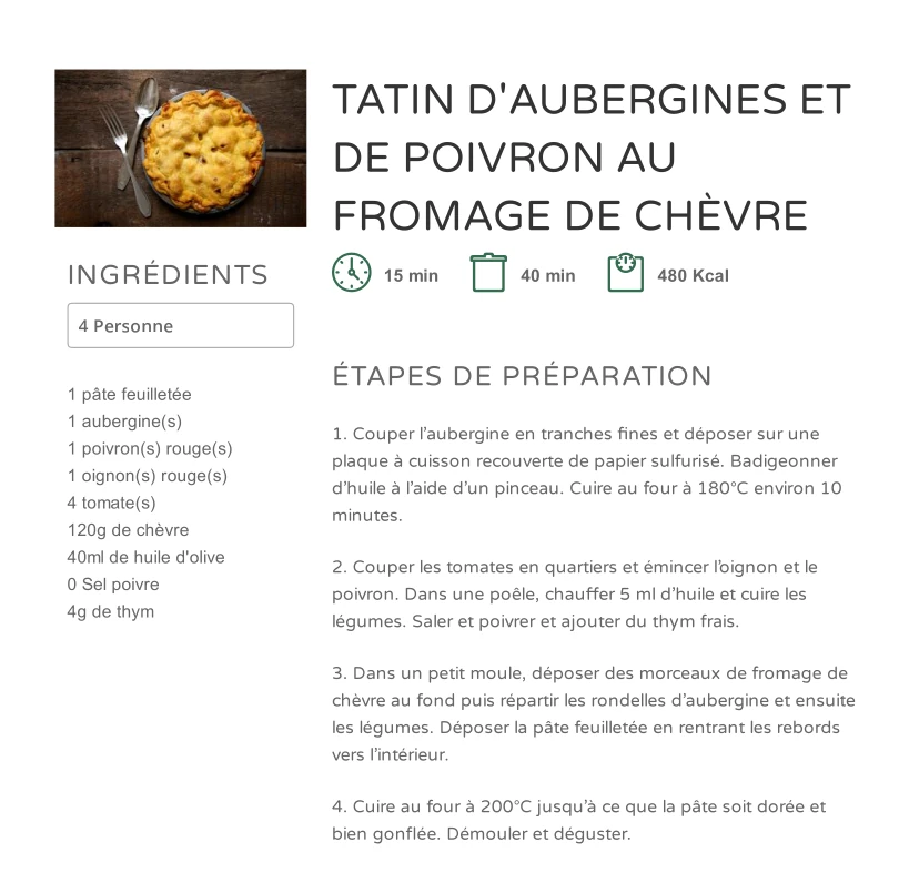 TATIN D'AUBERGINES ET POIVRONS