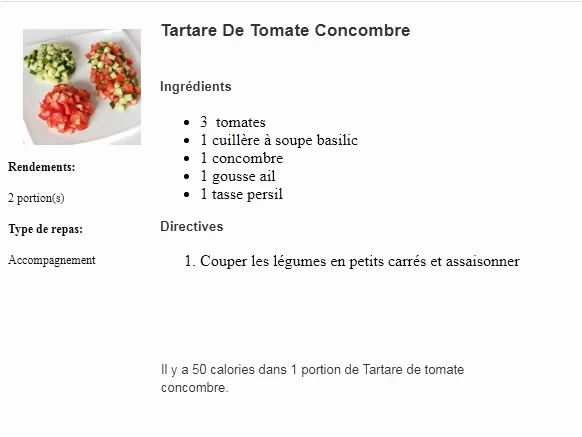 Tartare De Tomate Concombre