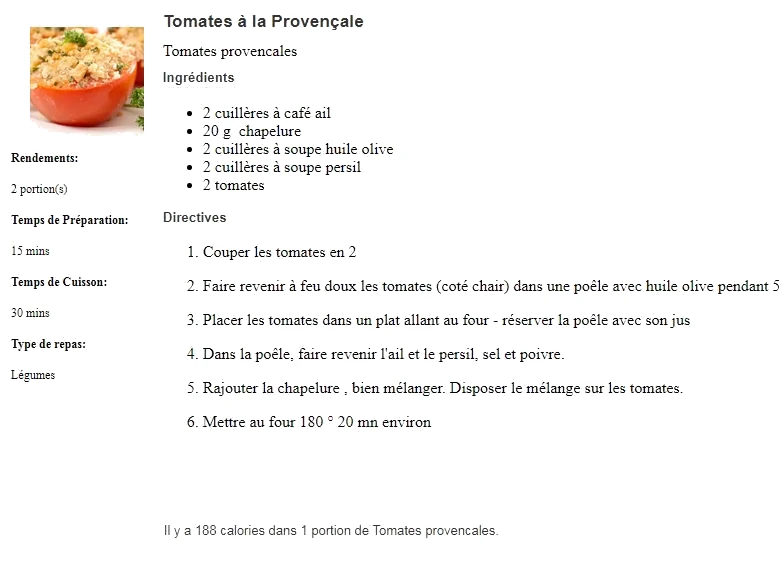 Tomates à La Provençale