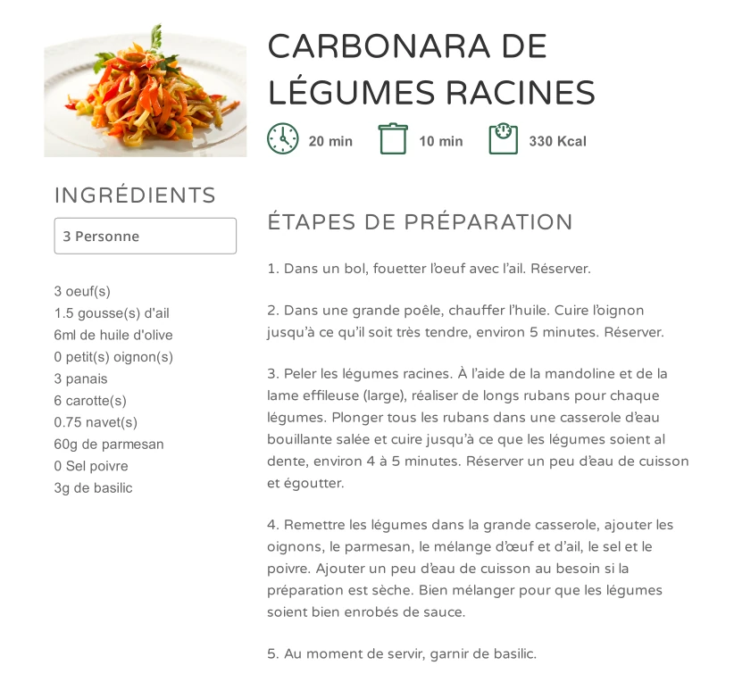 Carbonara De Légumes