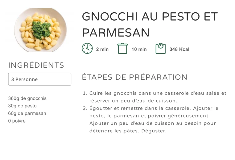 Gnocchi au Pesto et Parmesan