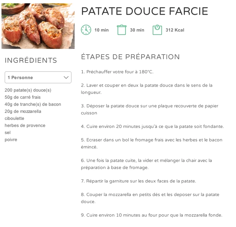 Patate Douce Farcie