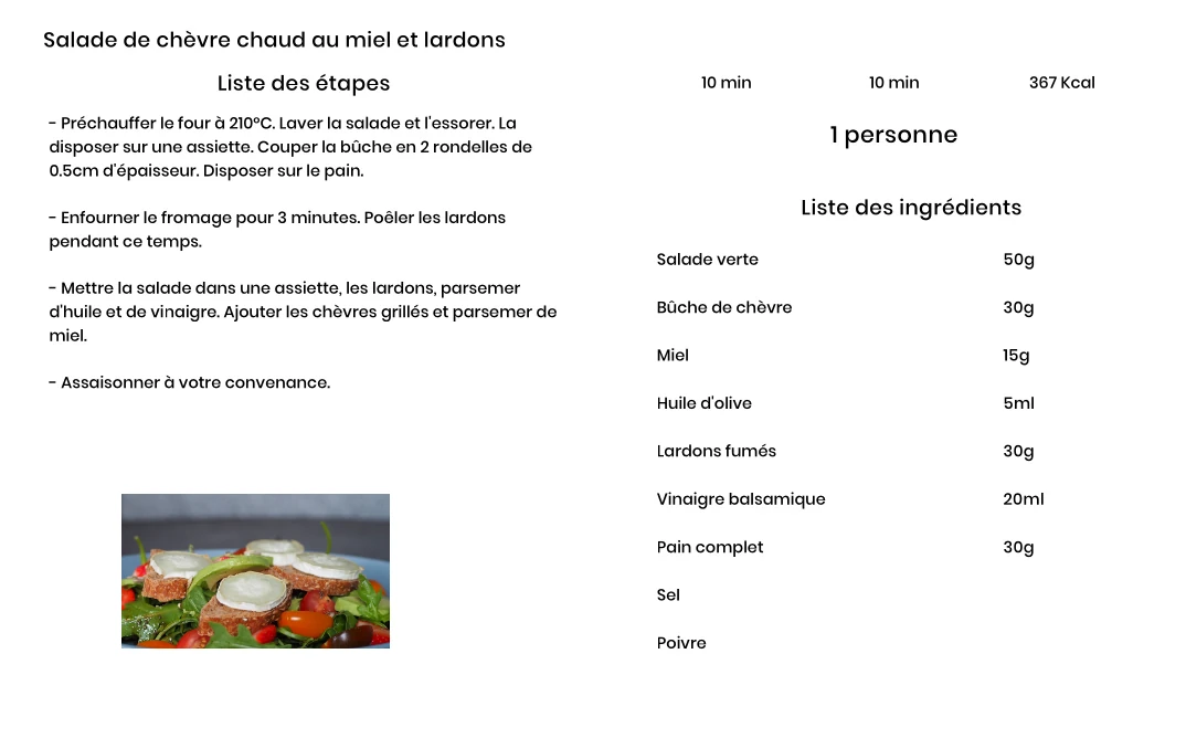 Salade de Chèvre Chaud au Miel et Lardons