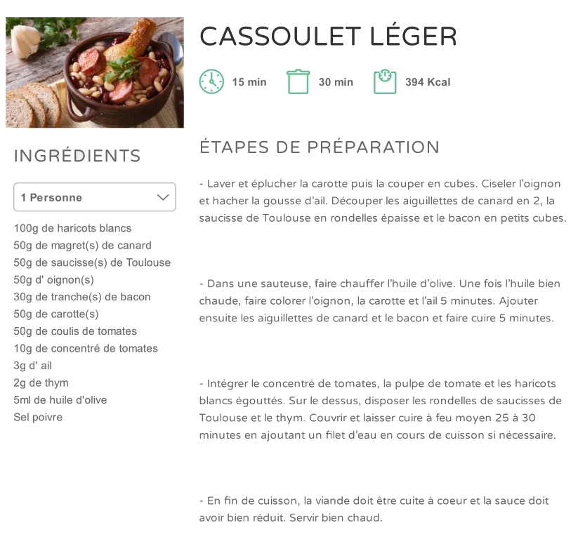 Cassoulet Léger