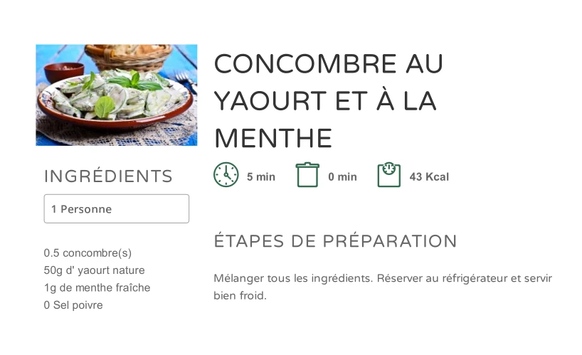 Salade de concombre au yaourt