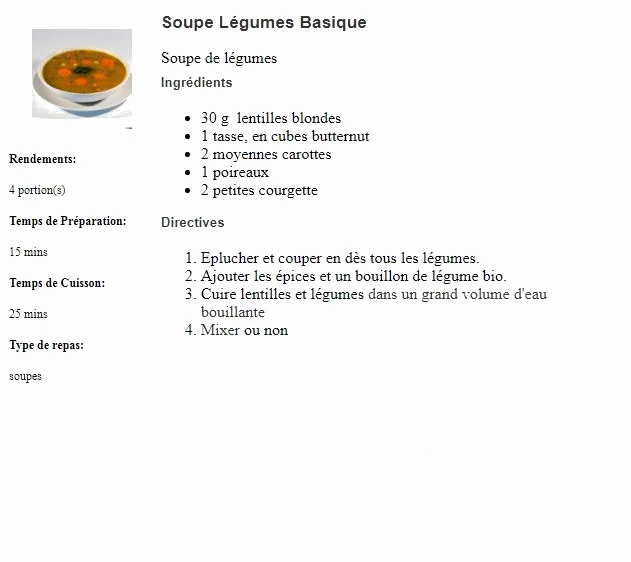 Soupe de légumes d'automne