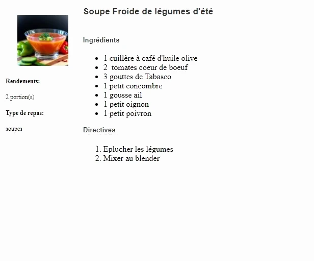 Soupe Froide d'été