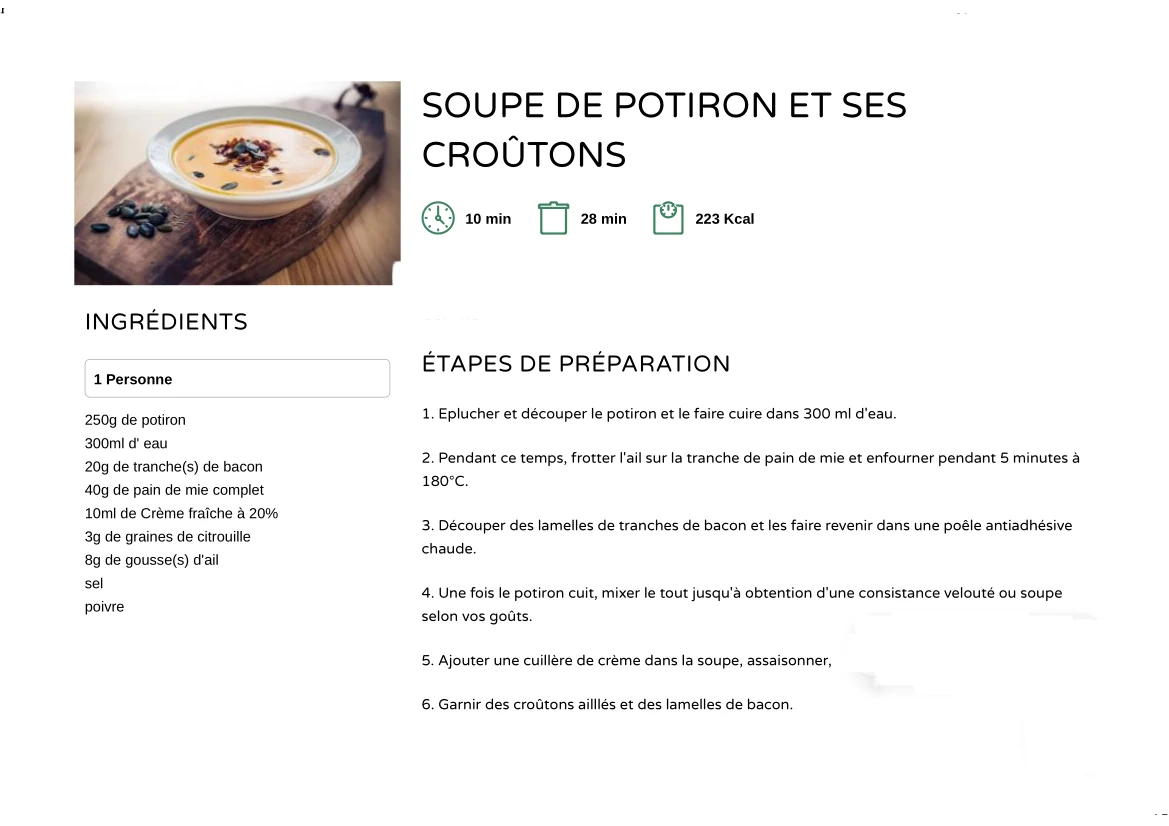 Soupe de potiron