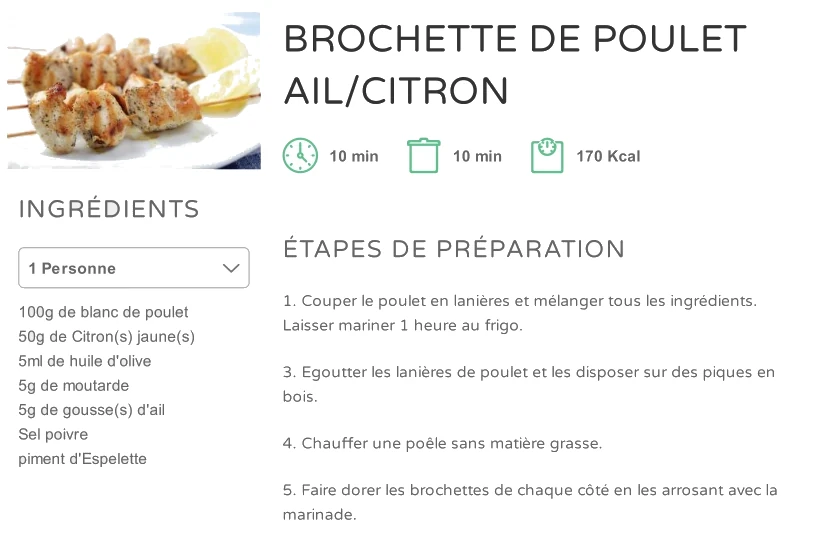 Brochette De Poulet Ail Et Citron