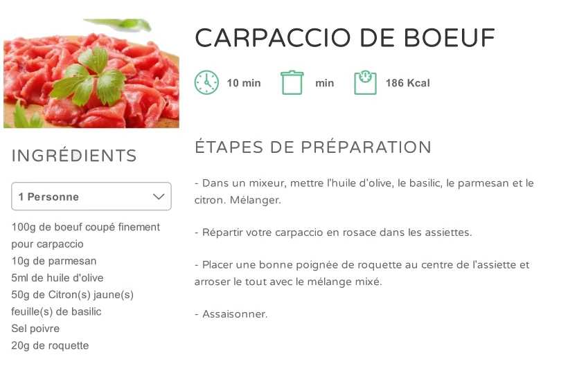 Carpaccio De Bœuf